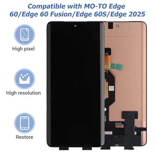 Image of New LCD Touch Screen Digitizer Assembly Compatible with Moto Edge 60（Edge 60 Fusion /Edge 60S /Edge 2025） [6.67 inch] with Repair Tools-