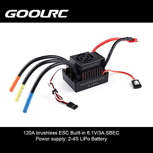 GoolRC S-120A Brushless ESC Electric Speed Controller with 6.1V/3A SBEC for 1/8 RC Car