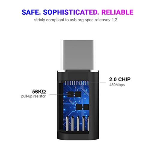 Image of LIRAMARK 2.4 amp Micro USB to Type C Adapter /Micro USB to Type C Converter Charging and Data Sync - Compatible with Galaxy S10 S9 S8 Plus,Note 9 8,Pixel 3 2 XL & Other Type c Devices (Black)