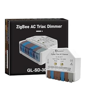 GLEDOPTO ZigBee 3.0 Triac AC Dimmer Switch Mini LED Dimmable Switch 400W Max Push Button Smart App Voice Control Work with H/ue Alexa Tuya Smart Life Conbee Zigbee2mqtt Home Assistant (Hub Required)