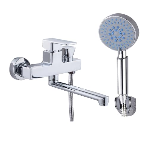 Robinet de baignoire pivotant résistant au calcaire avec kit douche complet