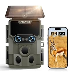 WOLFANG Cámara de Caza, Lente Dual Solar Cámara Fo...: 🦉【Innovador sistema de doble lente y visión nocturna premium Starlight】WT09. Con una exclusiva estructura óptica de doble lente, esta cámara de rastreo captura fotos y videos con colores nítidos y vivos durante el día. Además, su tecnología superior ...