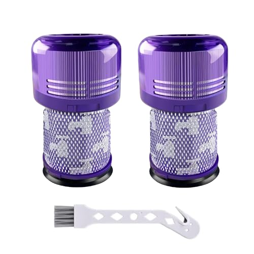 Ersatz Filter für Dyson V12 Detect Slim Staubsauger Absolute Extra/Total Clean/Fluffy Zubehör Hinterer Filter Ersatzteil 971517-01(2 Stück Hepa Filter 1 Reinigungsbürste)