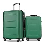 XNYXLPP Juego de 2 maletas portátiles expandibles para equipaje de mano, maletas ligeras con cerradura TSA, Green