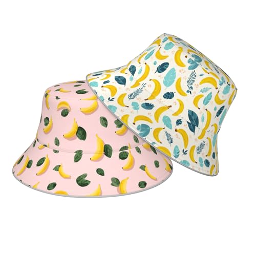 Image of Bucket Hat Double-Side-Wear Reversible Sun Hat Beach Travel Hiking for Women Men