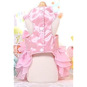 Fashion sweet puppy dog love printed princess skirt pet dog pleated camisole tutu dress pink m  urban country home decor
