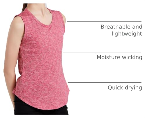 Image of 5 Pack Girls Athletic Tank Tops Active Dry Fit Kids Activewear Basic Sleeveless Dance Top for Yoga Sports