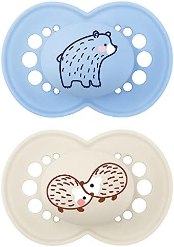 MAM Original Matte Baby Pacifier, Nipple Shape Helps Promote Healthy Oral Development, Sterilizer Case, 2 Pack, 16+ Months, Boy,2 Count (Pack of 1)