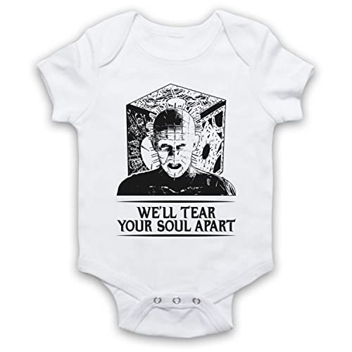 Bébé barboteuse bodys Hellraise Pinhead en coton imprimé noir
