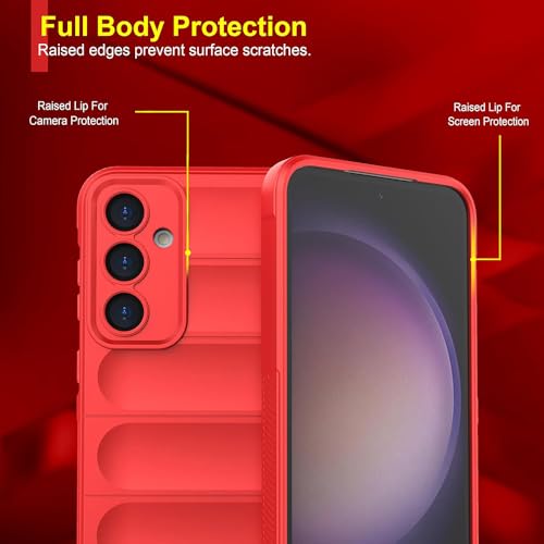 Image of Amazon Brand - Solimo Mobile Cover for Samsung Galaxy S24 Plus 5G | Full Camera Protection | Liquid Silicon Case | Flexible Bumper Case for Samsung Galaxy S24 Plus 5G (Red)
