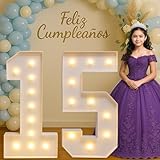 Brilucky Marquee Numbers Large 15th Birthday Decorations For Girls and Boys,15 Light Up Numbers Quinceanera Party Decorations,Numero 15 Decoracion Para Quinceañera,Centros De Mesa De 15 Años