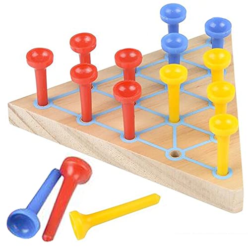 Juego de Clavijas Triangular, Set de 2, Juegos de Mesa Divertidos para Niños y Adultos, Hecho con Madera y Plástico, Juguetes Educativos para Niños y Niñas miniatura 1