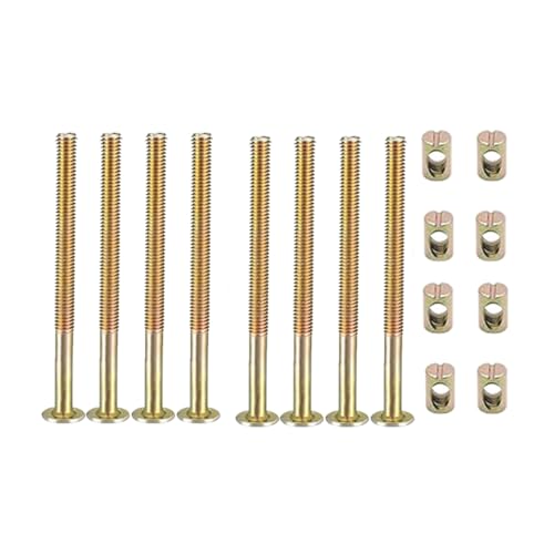 Lot de 8 boulons de meubles M6 x 80 mm en acier au carbone avec écrous hexagonaux pour chaise, meuble, lit