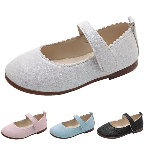 IWIHMIV Toddler Flower Girl Lightweight Flat Bottom Comfortable Mary Jane Shoes Ballet School Wedding Party Dress Shoes3