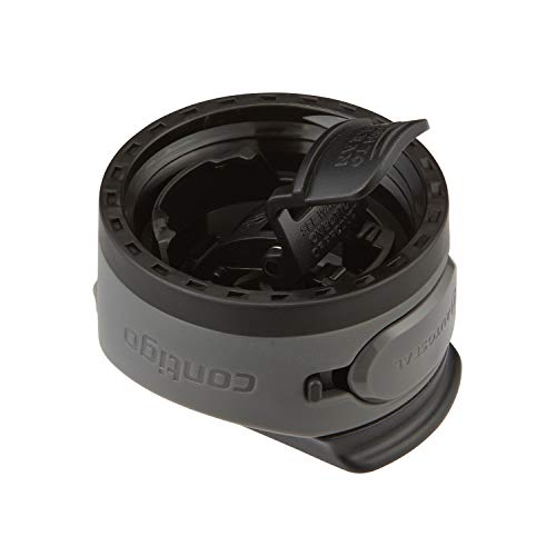 Image of Contigo Cortland Chill 2.0 Vacuum-Insulated Stainless Steel Water Bottle, Spill-Proof Sip Technology, Interchangeable Lid, 24oz, Steel /Licorice, Perfect for Fitness Travel Everyday Use