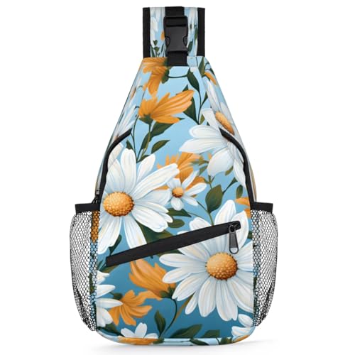 Bolso tipo Sling Unisex con diseño floral para viaje y senderismo