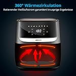 MEDION E50 XL Heißluftfritteuse (5,7 Liter, Airfryer, ca. 1700 Watt, Digitales Bedienfeld, 8 Automatikprogramme, ölfreies Frittieren, 30 Min Timer, Überhitzungsschutz, MD10532) – Bild 2