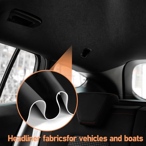 Dapuri Suede Headliner Fabric Black 98 x 60 Inches with 4mm Thick Foam Backed Headliner Fabric for Car Suede Material Rubber Seam for Automotive auto Trucks Interior Repair (98 x 60 Inches) by Dapuri - Used condition - Image 6
