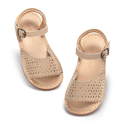 Image of THEE BRON Toddler Girls Vintage Open Toe Sandals Cushioned Comfy Summer Dress Shoes