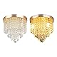 Depuley Kristall Kronleuchter Modern für Wohnzimmer: Lampe Deckenleuchte Kristalle mit Elegantem Design für Schlafzimmer Flur Küche - Gold Deckenlampe Kristall für Decke - G9-Kopf Kristall lampen