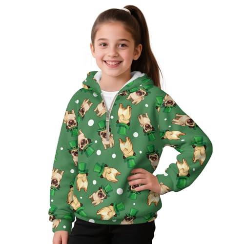 Qnxretky Dog Print Hoodie for Girls Size 8-9 Hoodies for
