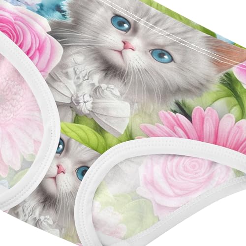 Toddler Girls Underwear 2t Cotton Little Girl Panties Fun Print Briefs Kids Undies Adorable Kittens Flowers4