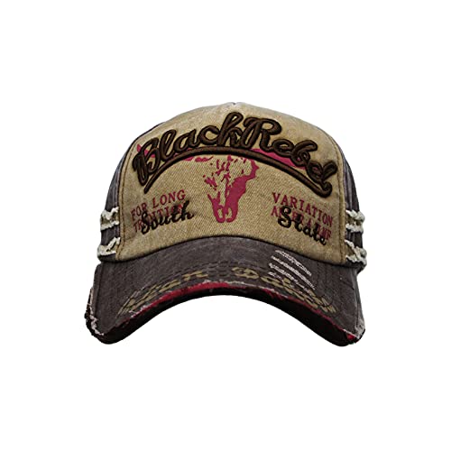 Withmoons Vintage Baseball Cap Meshed Distressed Trucker Hat Kr1252 (Easybrown) #TOP1