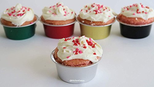 Kitchendance Disposable Aluminum Mini Baking Cups/Dessert Cups- 1-1/2 Oz Capacity- Pack Of 100 (Without Lids, Silver) #TOP5