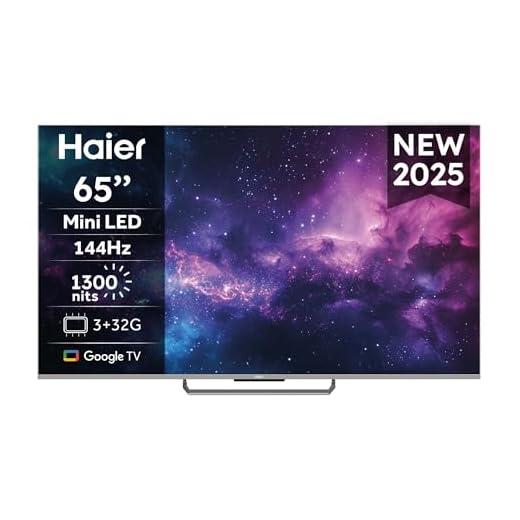Haier Mini LED 4K UHD M90EUX 65'' Smart TV, Google TV, Dolby Atmos e Dolby Vision, 144Hz, HDR 10, Google TV, Processore Quad Core, Bluetooth 5.1, DBX TV, HDMI 2.1 x 4 [2024]