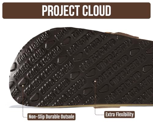 Image of Project Cloud 100% Genuine Leather Clogs for Women Shoes - Memory Foam Insole, Non-Slip & Natural Cork Footbed Arch Support Big Buckle Womens Clogs and Mules Footwear (Manchester)