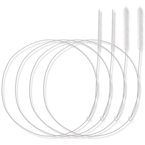 4 Stück 1 m Schlauchbürste, 2 Größen Edelstahl Extra Lang Flexibles Flaschenbürste Reinigungsbürstenset, Dünn Rohrreinigungsbürstenset für Strohhalmrohr, Schlauch, Flaschen, Kühlschrankablauf