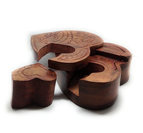 Lify 689271962981 Heart All Natural Exotic Woods Puzzle Box thumb #1