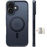 【米軍進化・高精密Magsafe対応】TORRAS iPhone 16 用 ケースマグネット搭載 耐衝撃 米軍保護工学 ワイヤレス充電対応 黄変防止 半透明 マット 黄ばみなし ストラップホールあり 6.1インチ Guardian-Mag ブラック
