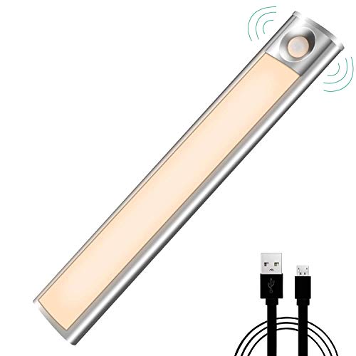 Preisvergleich Produktbild Nachtlicht Bewegungsmelder, 33 LED Schrankbeleuchtung wiederaufladbar per USB, Automatisches Licht für Schrank, Küche, Flur, Badezimmer, 4 Modi