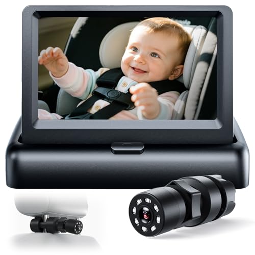 Image of Itomoro 1080P HD Baby Car Camera with Unique Adjustable Mount, Rear-Facing Infant Monitor - 4.3'' Night Vision Anti-Glare Display, 150° Wide-Angle Lens, Easy Install & 360° Rotation for Safety