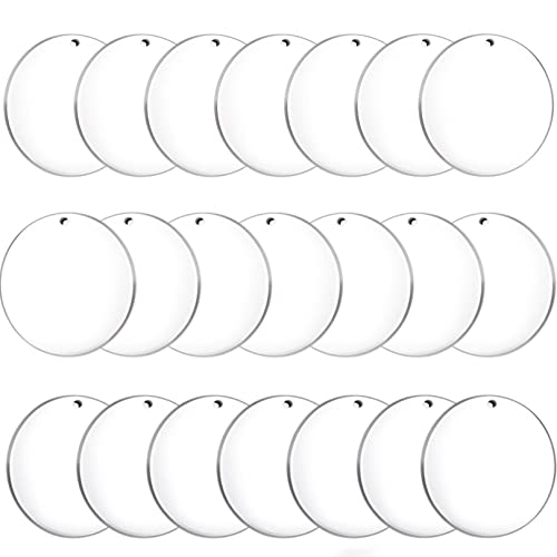 Senbota 100 Pcs Acrylic Keychain Blanks,2Inch Circle Acrylic Blanks With Hole,Clear Acrylic Discs Circles Bulk For Keychains Ornament Painting And Vinyl Crafts Projects #TOP1