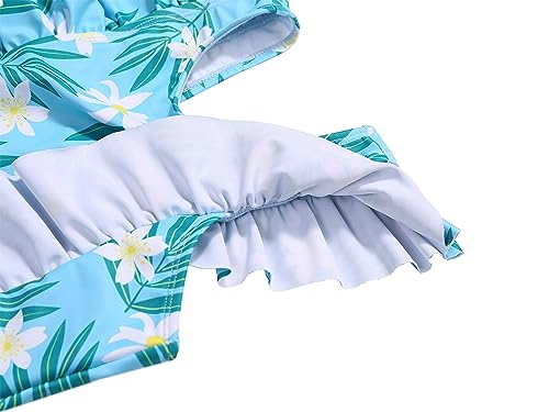 LIZENS Girls One Piece Hawaiian Ruffle Swimsuit - Beachwear Bathing Suit for Kids3