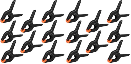Image of 16 Pack Spring Clamps, 4.5inch Plastic Clips, Small Backdrop Clips, Clamps Heavy Duty, Spring Clips for Crafts, Backdrop Stand, Woodworking, Photography Studios (Black)