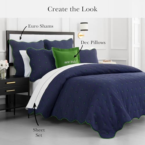Taie d'oreiller Kate Spade en coton bleu marine facile à laver - 5