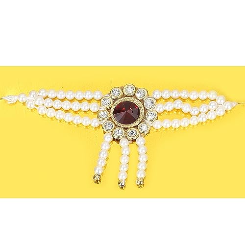 Image of Raj Fancy Dresses Shri Krishna Dress for Baby Boy & Girl, Janmashtmi Dress with Diaper-friendly Dhoti & Dupatta, Mor Pankh Mukut