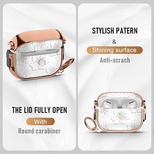 Image of for Airpods Pro 2 Case with Lock,TPU Soft Cases for Airpods Pro Case 2nd /1st Gen,Shockproof for Airpod Pro 2nd Generation Cases Cute Pattern Women Girl with Keychain,Morning Glory
