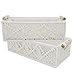 GIBZ Cestini in Corda di Cotone Cestini Portaoggetti Fatti a Mano con Manici, Organizer per la Casa Decorativo Tessuto per Camera da Letto, Asilo Nido, Soggiorno, Bagno Bianco Set di 2