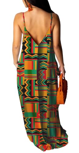 Image of Summer Maxi Dress for Women 2026 Plus Size Sundresses Casual Sexy Floral Sleeveless Beach Long Dress with Pockets