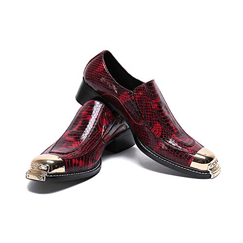 Oxfords for Men slip on confortables avec faible talon carré pour boîte de nuit