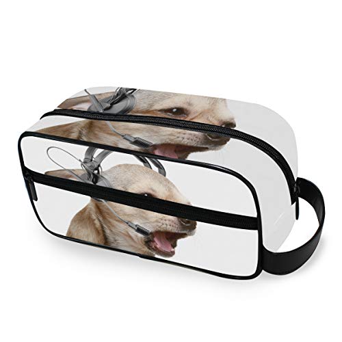 Preisvergleich Produktbild Schminktasche Reisespeicher Tragbare Kulturbeutel Nette Hundemusik Kopfhörer Werkzeuge Kosmetische Zugetasche Geldbörse