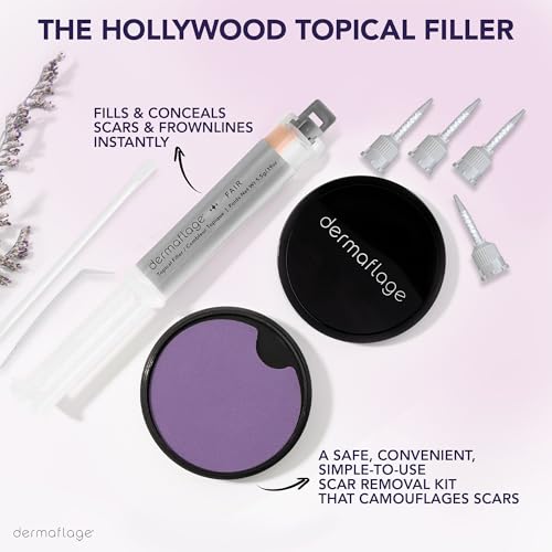 Dermaflage Scar Filler Kit - Medium - Deep Scar Cover and Waterproof Concealer for Acne Scars Wrinkles, and Ice Pick Scars Makeup, 1 mo supply