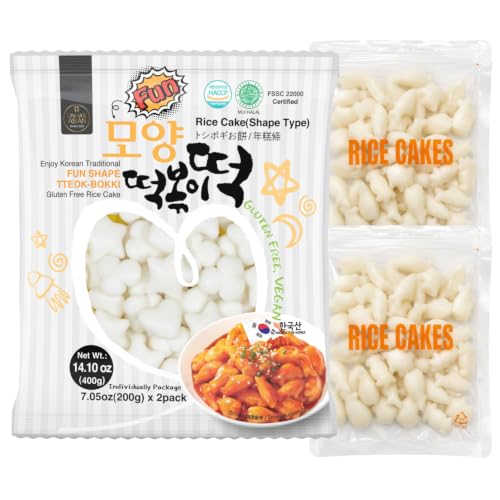 Korean Tteokbokki Rice Cakes, Unha's Fun Shapes, 14.10 oz 2 Pouches - image 1