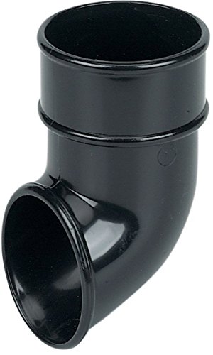 Image of (68mm Shoe) in The Floplast (Black) Hi-Cap Guttering Range Gutter:115mm DOWNPIPE: 68 mm