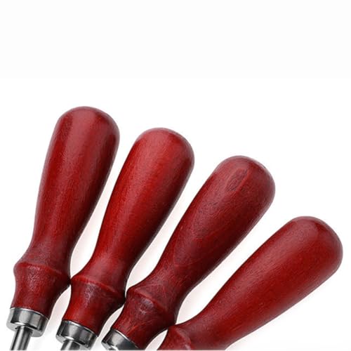 SHINEOFI Biseladora de Cuero Mango de Madera, Cortador Afilado de Acero Inoxidable para Manualidades, Herramienta Recortadora para Artesanía y Bricolaje de Cuero en Tienda y Hogar