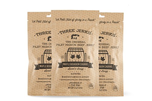 Three Jerks Gluten Free High Protein Filet Mignon Beef Jerky,